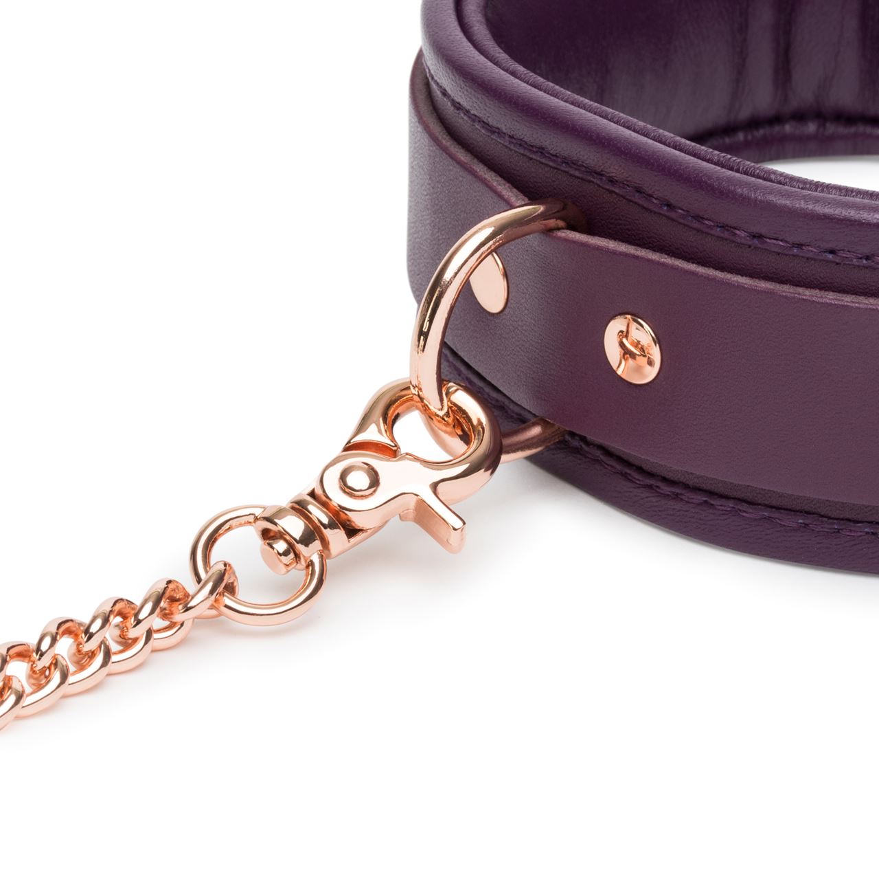 Fifty Shades Freed Cherished Collection Leather Collar and Chain Lead – Rose Gold Hardware Restraint Set > Bondage Gear > Collars & Leashes