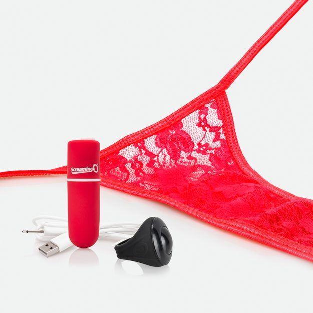 Screaming O Charged Rechargeable Remote Control Panty Vibe – Silicone Panty Vibrator Red > Sex Toys For Ladies > Panty Vibes