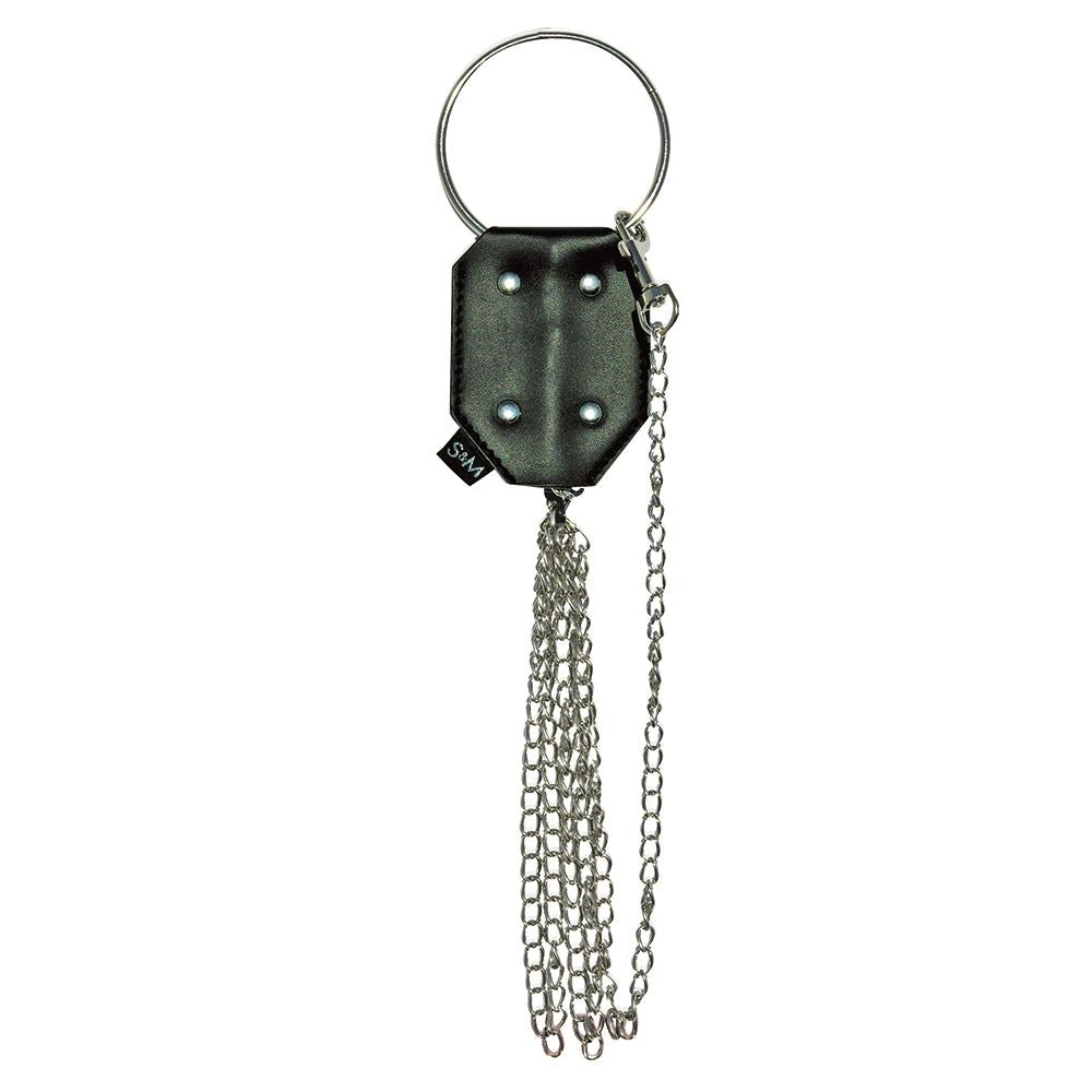S&M Ring Leash – Vegan Leather Ring With 44 Inch Long Chain > Bondage Gear > Collars & Leashes Main image