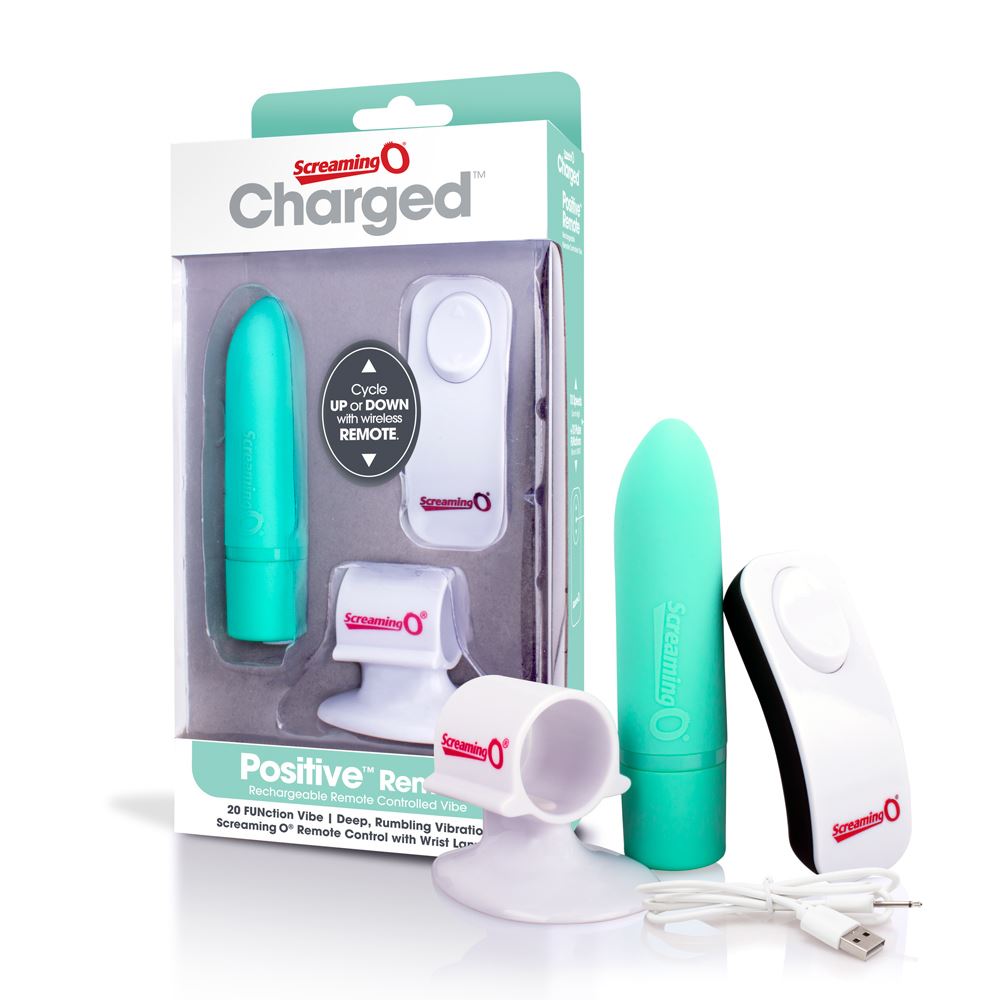 Screaming O Charged Positive Rechargeable Remote Control Vibrator with 20 Vibration Modes Green > Sex Toys > Remote Control Toys