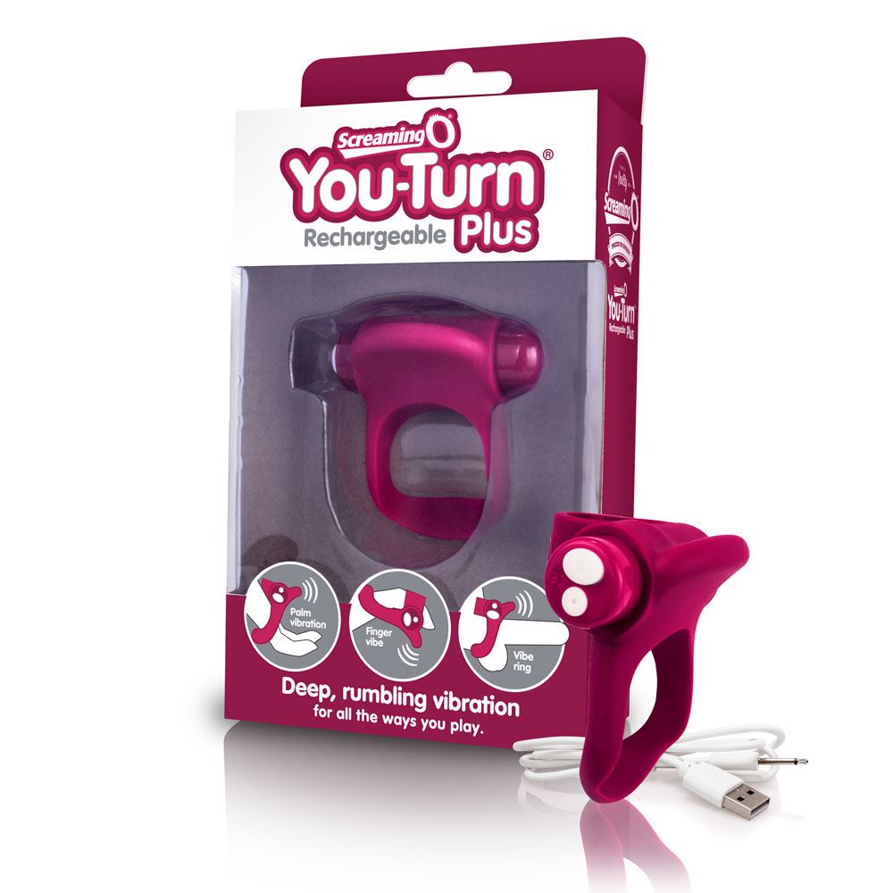 Charged You-Turn Plus – Rechargeable Silicone Vibrating Cock Ring Purple > Cock Ring > Vibrating