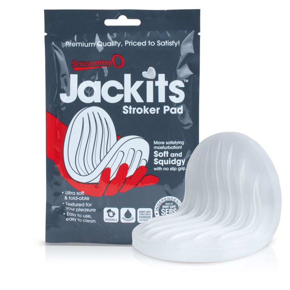 Screaming O Jackits Stroker Pad – Body-Safe SEBS Material Ultra-Soft Textured Stroker Pad Clear > Sex Toys For Men > Masturbators > Manual