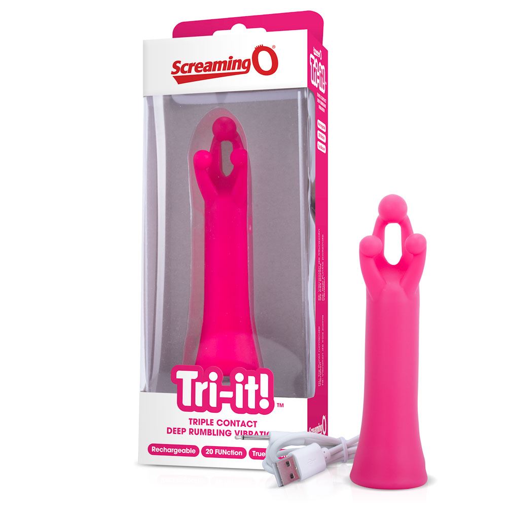 Screaming O Tri-it Charged – Rechargeable Silicone Vibrator with 20 Functions and USB Charging Pink > Sex Toys For Ladies > Clitoral Vibrators and Stimulators