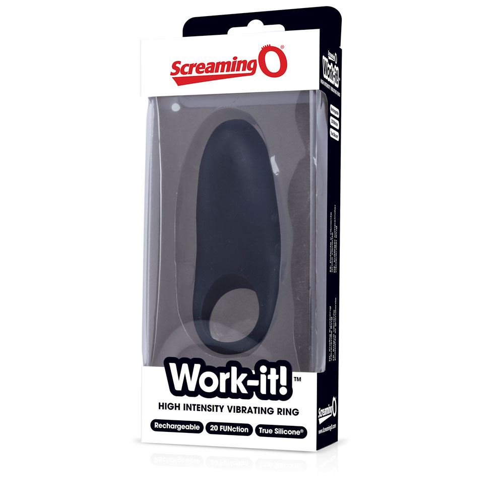 Screaming O Work-It – Rechargeable Silicone Vibrator with 20 Vibration Functions and USB Cable > Cock Ring > Vibrating