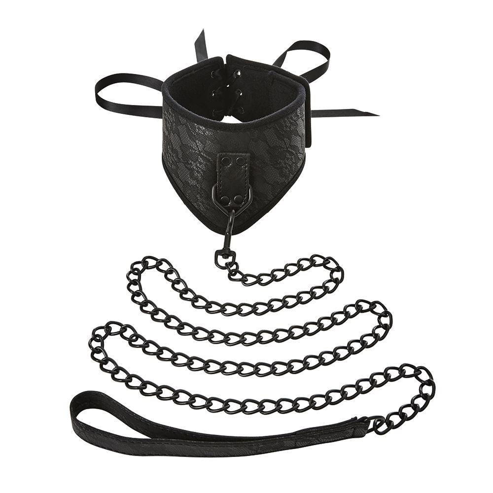 Sincerely Lace Posture – Faux Leather Corset Collar And Leash > Bondage Gear > Collars & Leashes