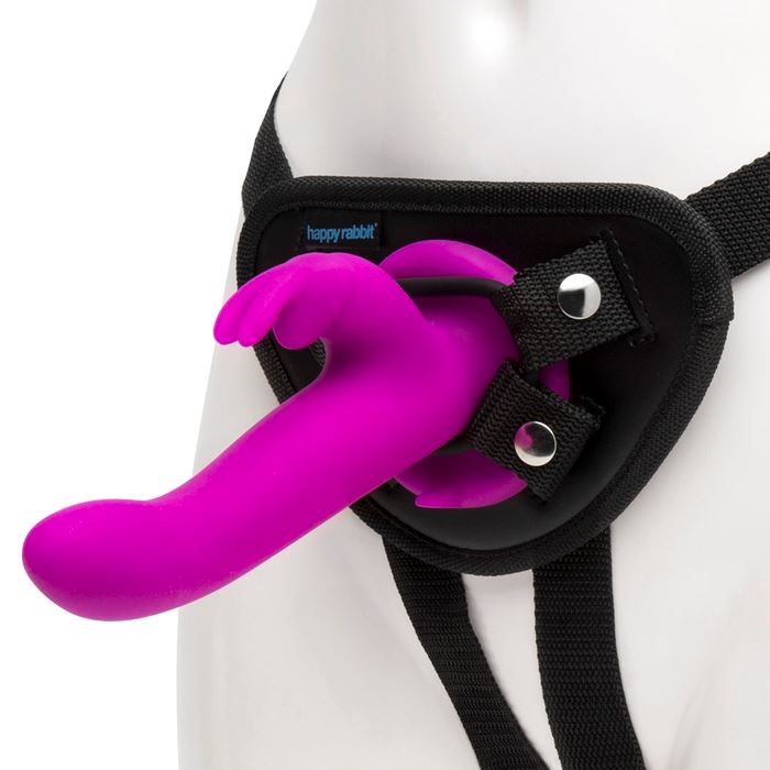 Happy Rabbit Vibrating Strap-On Harness Set – 15 Vibration Functions 5 Inch Shaft Strap-On Harness > Dildos > Strap On Harnesses