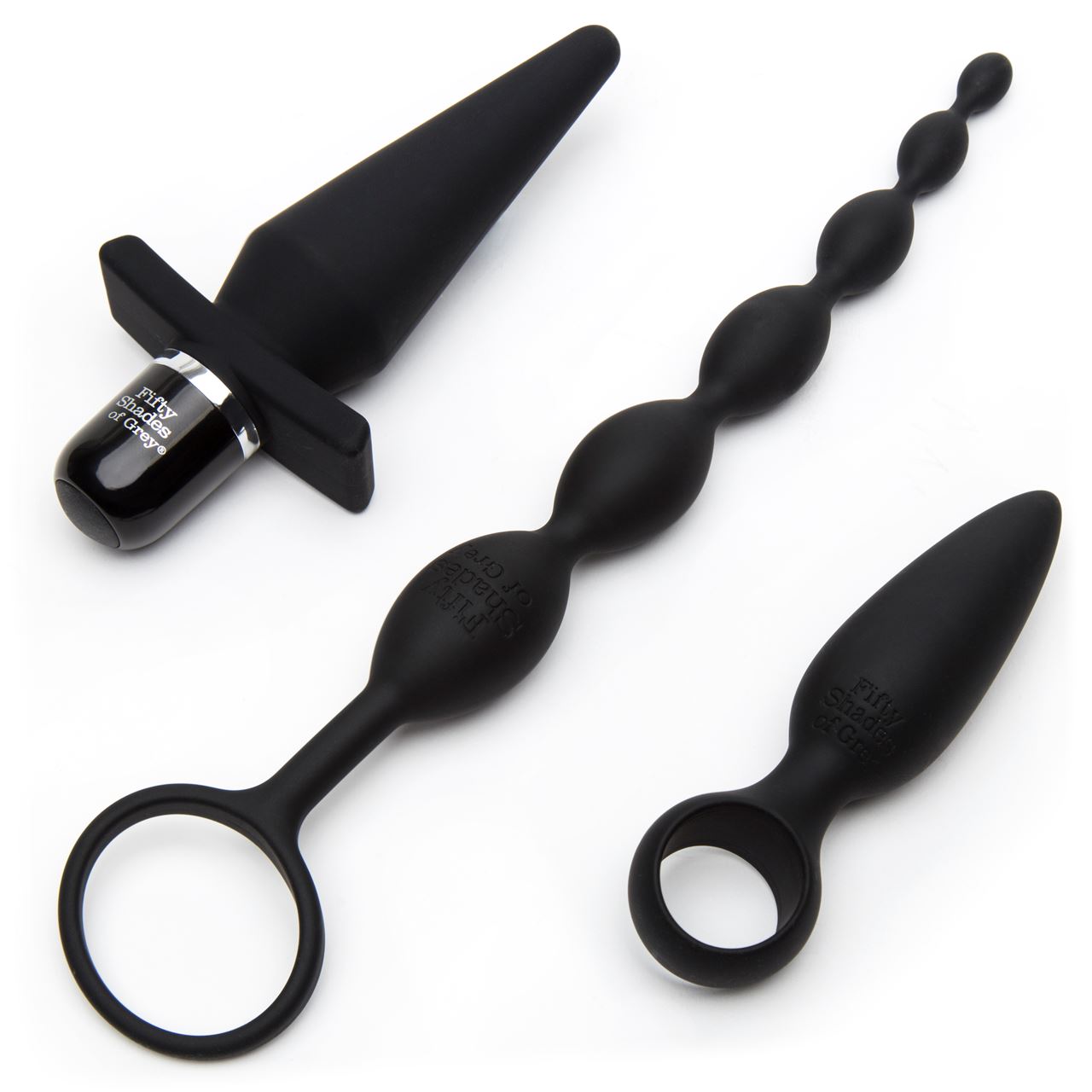 Fifty Shades of Grey Pleasure Overload Take It Slow Anal Starter Kit – Vibrating Butt Plug, Anal Beads, Anal Douche > Anal Range > Butt Plug Kits