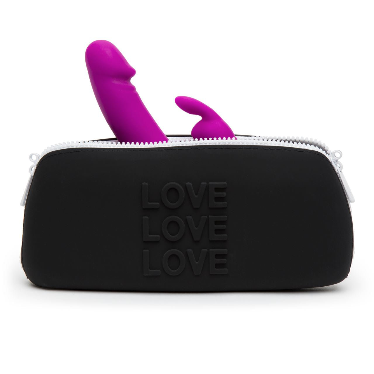 Happy Rabbit Love Storage Zip Bag Medium Silicone Travel Case > Essentials > Toy Storage