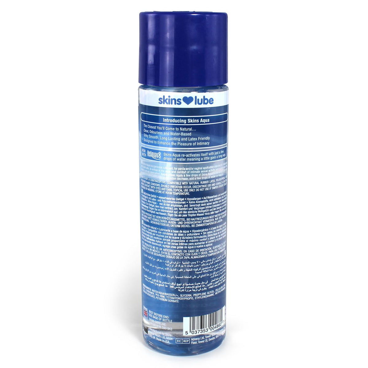 Skins Aqua Water Based Lubricant 8.5 fl oz 250ml – Natural Feeling Water Based Lubricant > Lube > Water Based