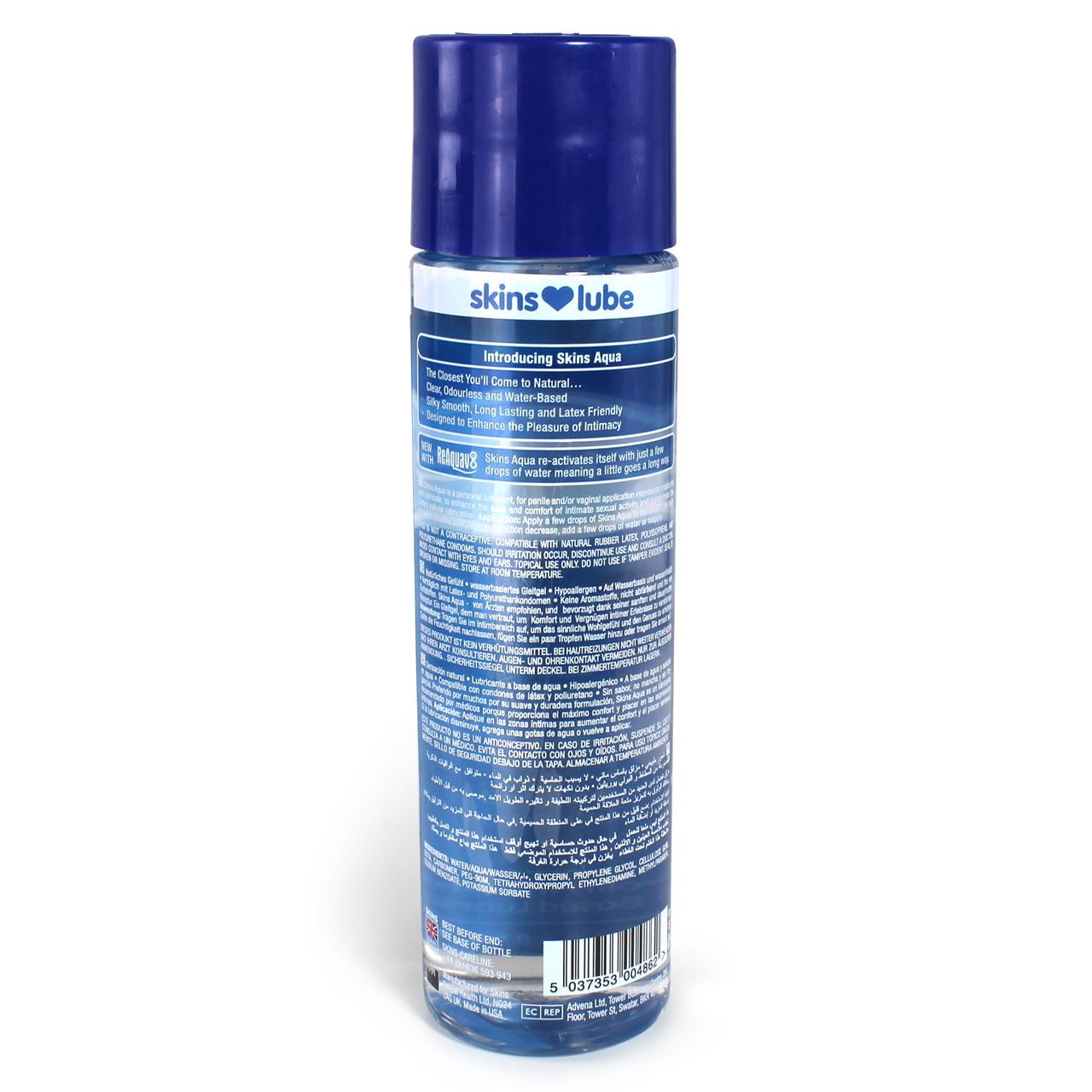 Skins Aqua Water Based Lubricant 8.5 fl oz 250ml – Natural Feeling Water Based Lubricant > Lube > Water Based
