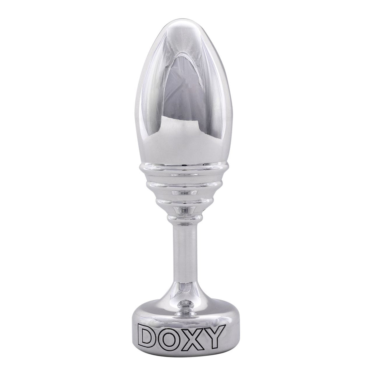 Doxy Ribbed Tapered Solid Aluminium Extra Long Stem Butt Plug Default Title > Anal Range > Butt Plugs