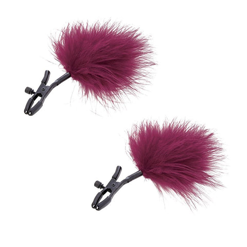 Sex and Mischief Enchanted Burgundy Feather Adjustable Nipple Clamps > Sex Toys > Nipple Clips