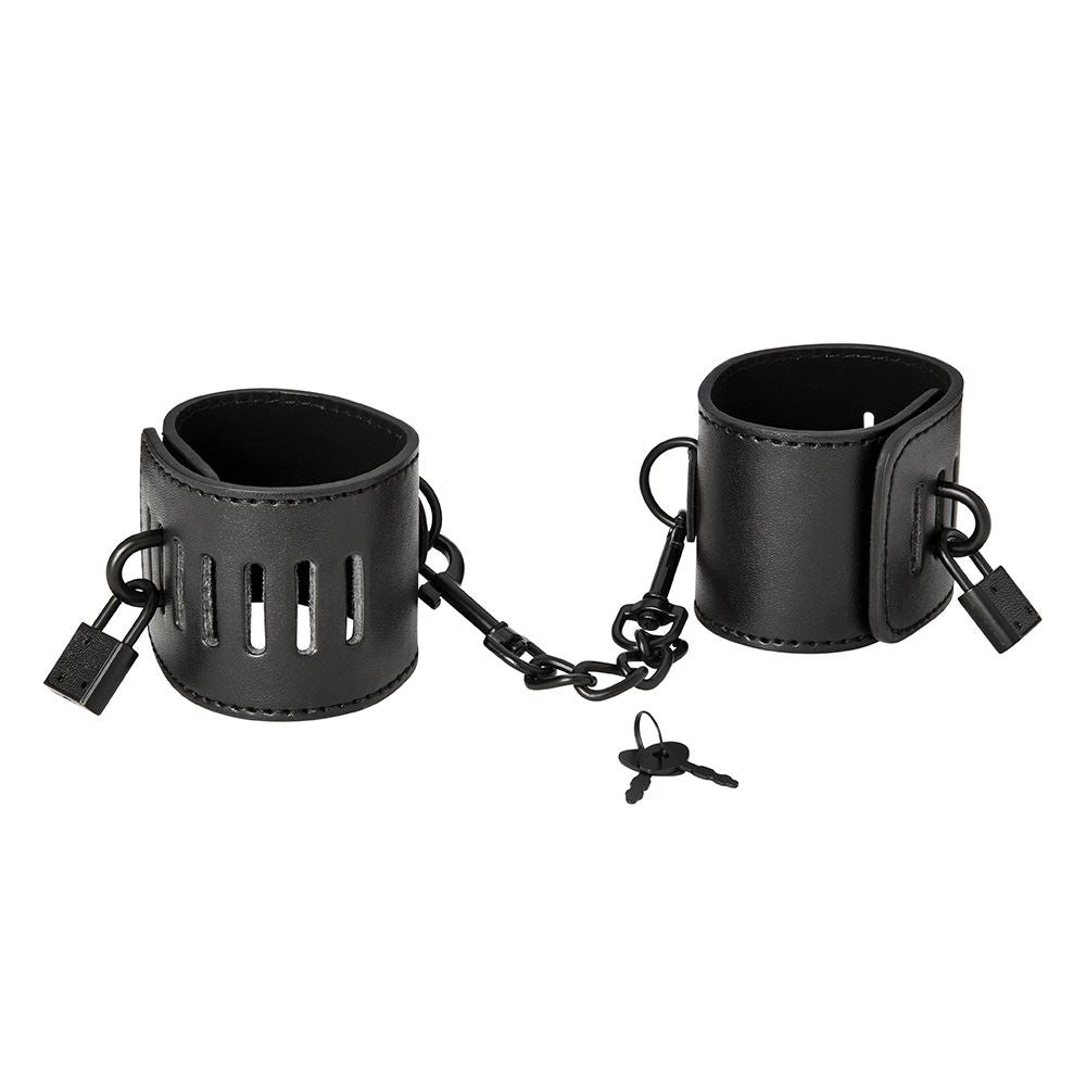 S&M Shadow Locking Cuffs with Adjustable Straps and Two Keys > Bondage Gear > Handcuffs