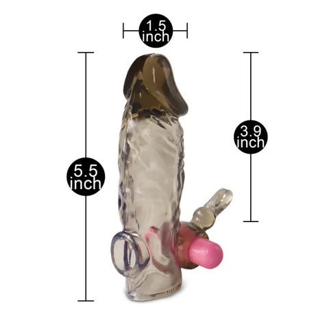 Clear Rabbit Vibrating Penis Extender > Sex Toys For Men > Penis Extenders