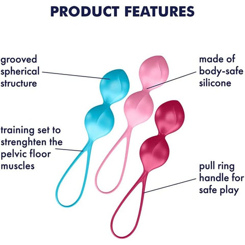 Satisfyer Set Of 3 Weighted Double Kegel Training Balls > Sex Toys For Ladies > Orgasm Balls
