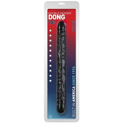 Double Header 18 Inch Veined Dong Black Default Title > Realistic Dildos and Vibes > Double Dildos