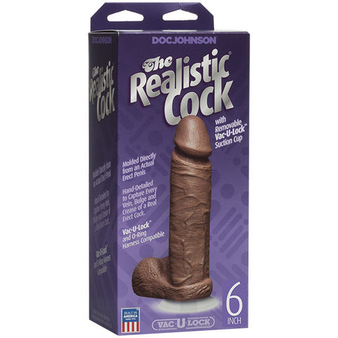 Realistic 6 Inch Flesh Brown Dildo With Veined Detail > Realistic Dildos and Vibes > Realistic Dildos