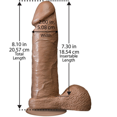 Realistic 8 Inch Dildo Flesh Brown Silicone Pleasure Toy > Realistic Dildos and Vibes > Realistic Dildos