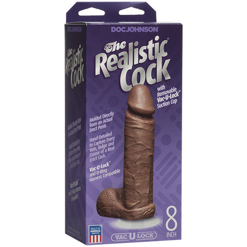 Realistic 8 Inch Dildo Flesh Brown Silicone Pleasure Toy > Realistic Dildos and Vibes > Realistic Dildos