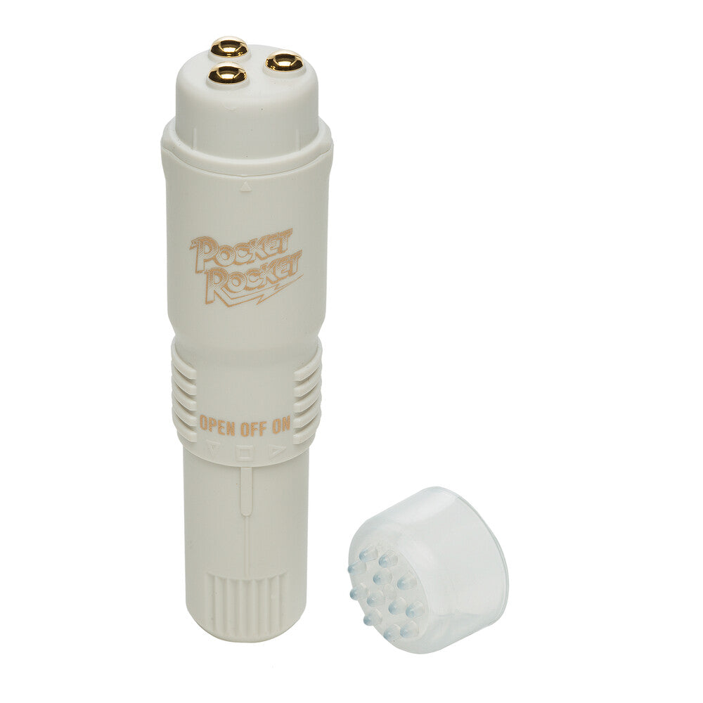 Pocket Rocket Mini Vibrator Compact Travel Petite Massager White Electric Massager