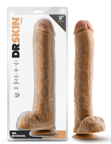 Dr. Skin - Dr. Michael - 14 Inch Dildo With Balls - Beige Dongs Realistic