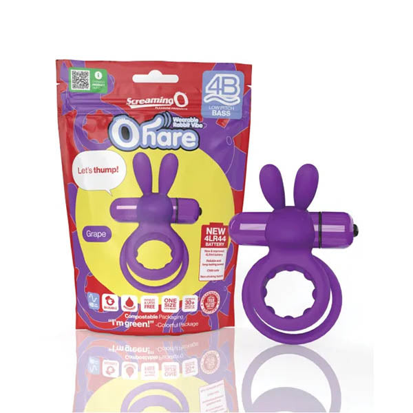 Screaming O 4B Ohare Grape – Wearable Double Ring Rabbit Vibrator with Deep Bass Vibrations > Cock Ring > Vibrating