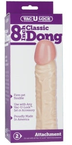 VacuLock Classic 8 Inch Dong Attachment For Strap On Beige > Realistic Dildos and Vibes > Realistic Dildos
