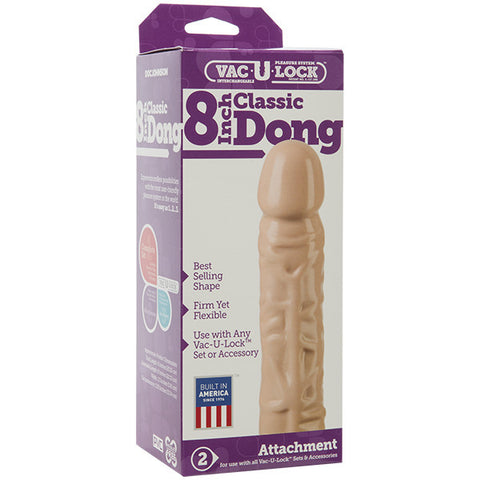 VacuLock Classic 8 Inch Dong Attachment For Strap On > Realistic Dildos and Vibes > Realistic Dildos