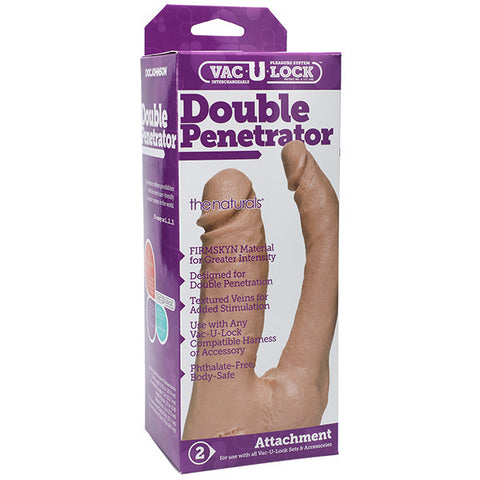 Vac U Lock Double Penetrator Natural Dildo Attachment Double Dongs
