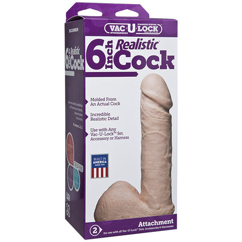 Vaculock 6 Inch Realistic Dildo Attachment Lifelike Dildos & Dongs