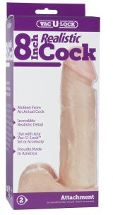 VacUlock 8 Inch Realistic Dildo Attachment Flesh Pink Beige > Realistic Dildos and Vibes > Realistic Dildos