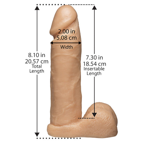 VacUlock 8 Inch Realistic Dildo Attachment Flesh Pink > Realistic Dildos and Vibes > Realistic Dildos