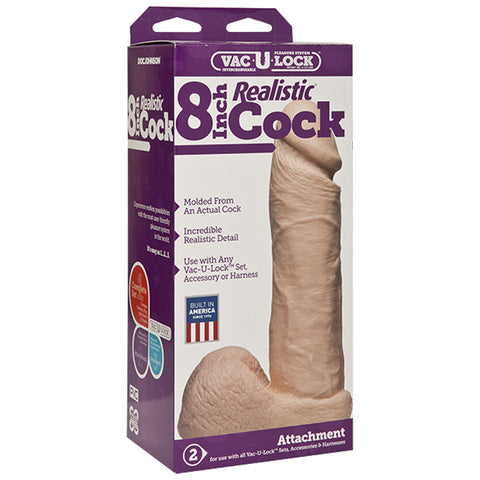 VacUlock 8 Inch Realistic Dildo Attachment Flesh Pink > Realistic Dildos and Vibes > Realistic Dildos