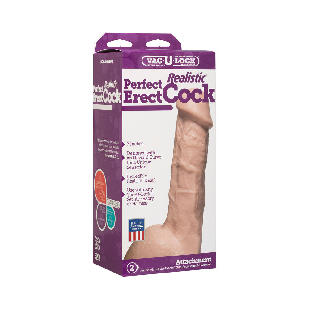 VacULock 7 Inch Erect Cock Attachment Realistic Flesh Pink > Realistic Dildos and Vibes > Realistic Dildos