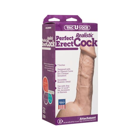 VacULock 7 Inch Erect Cock Attachment Realistic Flesh Pink > Realistic Dildos and Vibes > Realistic Dildos