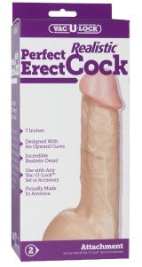 VacULock 7 Inch Erect Cock Attachment Realistic Flesh Pink Beige > Realistic Dildos and Vibes > Realistic Dildos