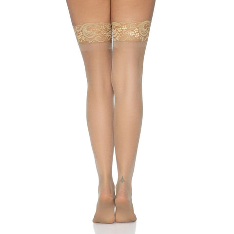 Leg Avenue Stay Up Sheer Thigh Hold Ups Nude UK 6 to 12 Beige Hosiery