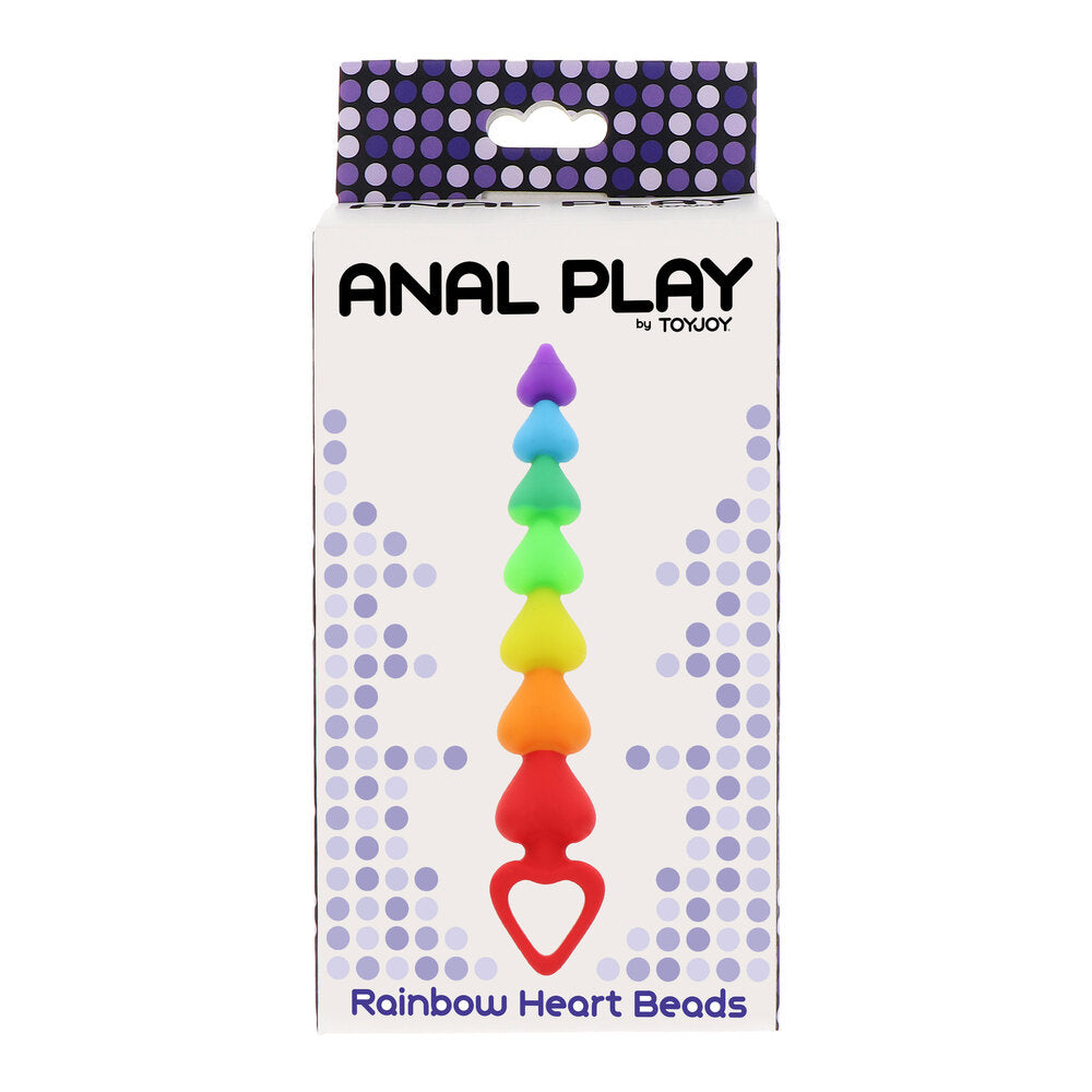 ToyJoy Rainbow Heart Anal Beads – Silicone Beginner Anal Beads > Anal Range > Anal Beads