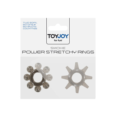 ToyJoy Power Stretchy Cock Rings Set Of Two TPE Waterproof COCK RING Set