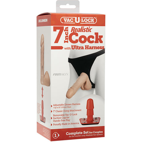 VacULock 7 Inch Realistic Dildo With Secure Ultra Harness > Realistic Dildos and Vibes > Strap on Dildo