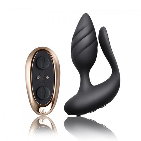 Rocks Off Cocktail Remote Control Couples Vibe Black > Sex Toys For Ladies > G-Spot Vibrators