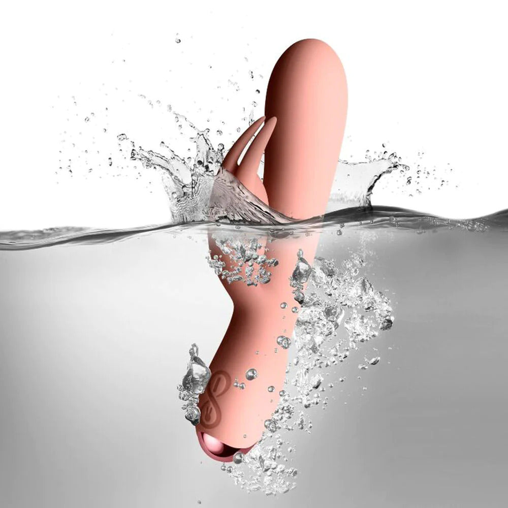 Rocks Off Flutter Rabbit Pink Rechargeable Rabbit Vibrator VIBRATORS-RABBIT