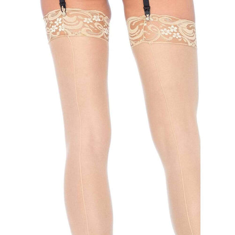 Leg Avenue Sheer Stockings With Backseam Nude UK 6 to 12 > Clothes > Stockings