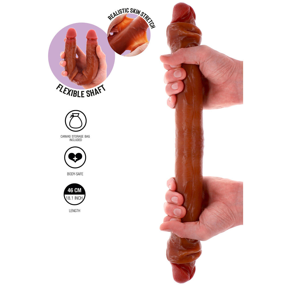 ToyJoy Get Real Silicone Foreskin Double Dong 18 Inch > Realistic Dildos and Vibes > Double Dildos