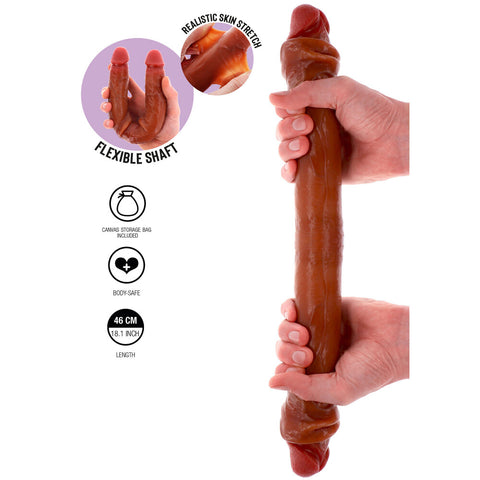 ToyJoy Get Real Silicone Foreskin Double Dong 18 Inch > Realistic Dildos and Vibes > Double Dildos