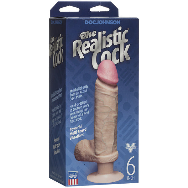 Realistic 6 Inch Vibrating Dildo Flesh Pink Waterproof > Realistic Dildos and Vibes > Penis Dildo
