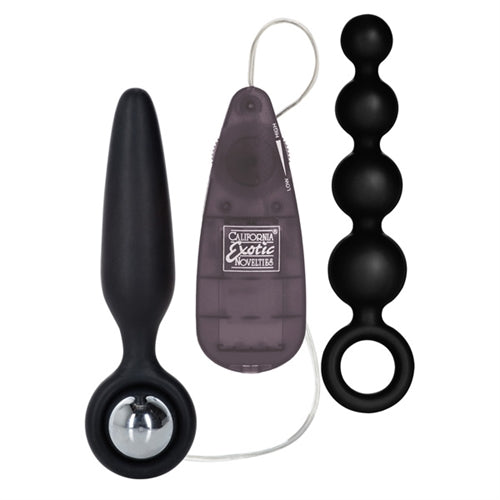 Booty Call Vibro Anal Kit Black > Anal Range > Butt Plug Kits