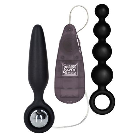 Booty Call Vibro Anal Kit Black > Anal Range > Butt Plug Kits