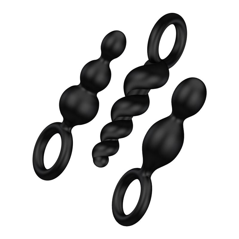 Satisfyer Booty Call Anal Plug Set Of 3 Black Silicone > Anal Range > Butt Plug Kits