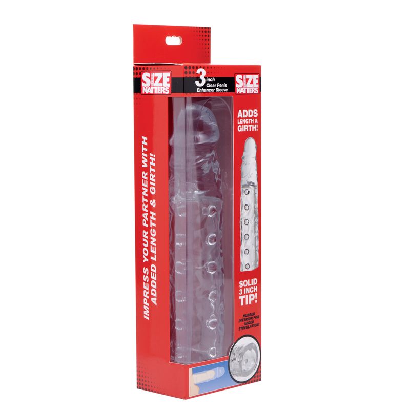 3in Clear Penis Enhancer Sleeve for Extra Length and Girth SLEEVES
